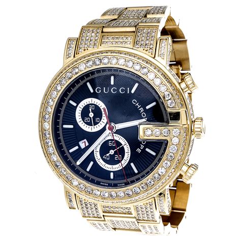 solid gold gucci watch|gold Gucci watch with diamonds.